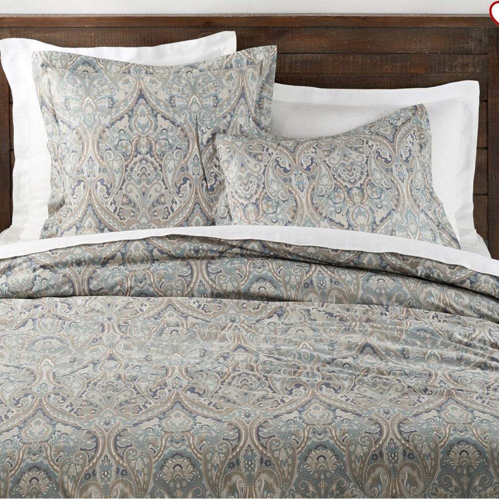 Mackenna Paisley Organic Percale Duvet Cover and pillow cases